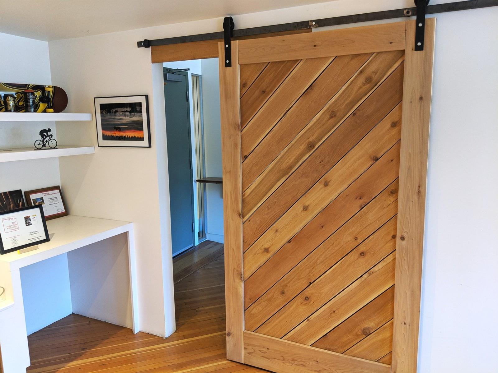 diy barn door project made of cedar