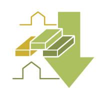 Reduced material consumption versus other building materials