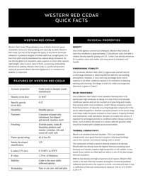 Western Red Cedar Quick Facts
