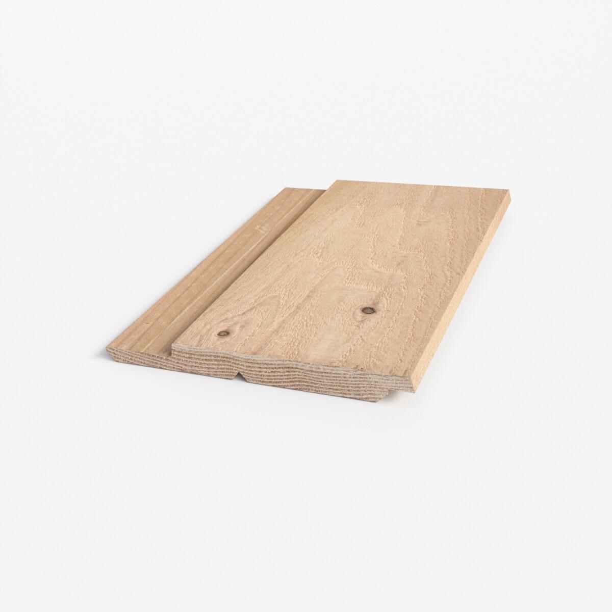 Item#13 – 1 X 8 WRC Select Knotty (10-15% Quality Knotty), KD, Channel Rustic Siding, Shiplap, Textured Face, Smooth EVCV Back