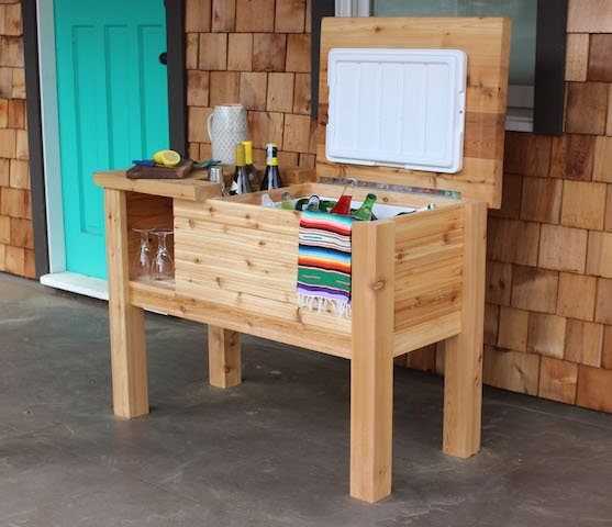 Easy Diy How To Build A Portable Cooler Stand Real Cedar - Diy Patio Cooler Stand Instructions